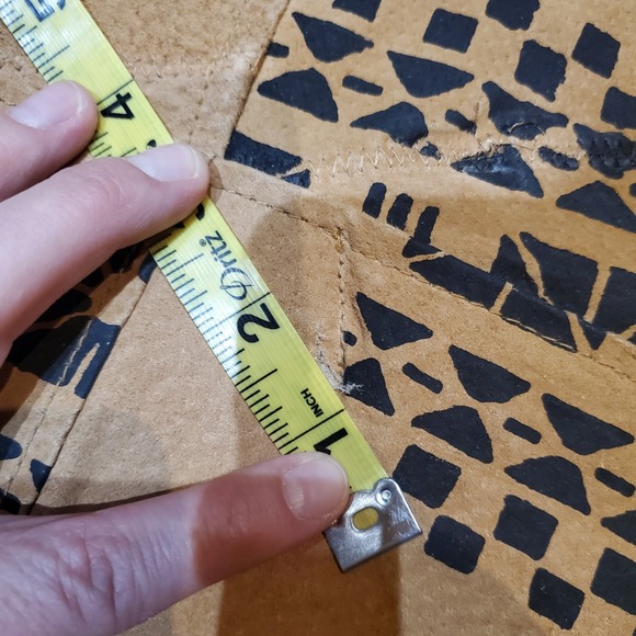 Vtg Robert Louis Art Style Suede Leather Skirt Hand Blocked Mudcloth Pattern Lg - Picture 10 of 14